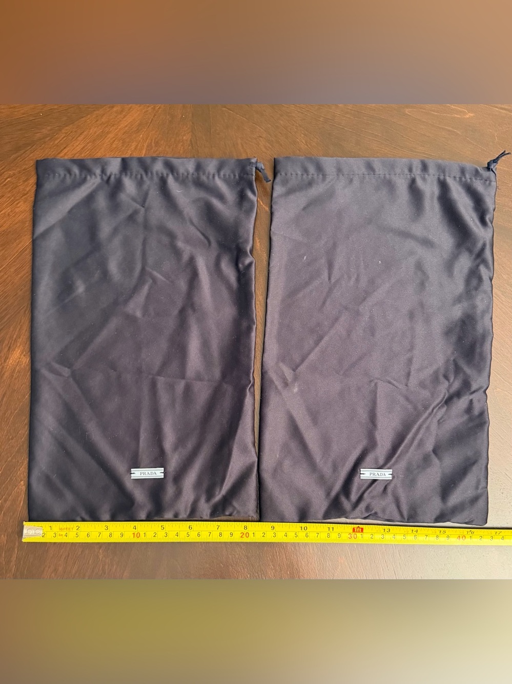 Prada set of 2 Navy Drawstring Dust Bags (Pair)
